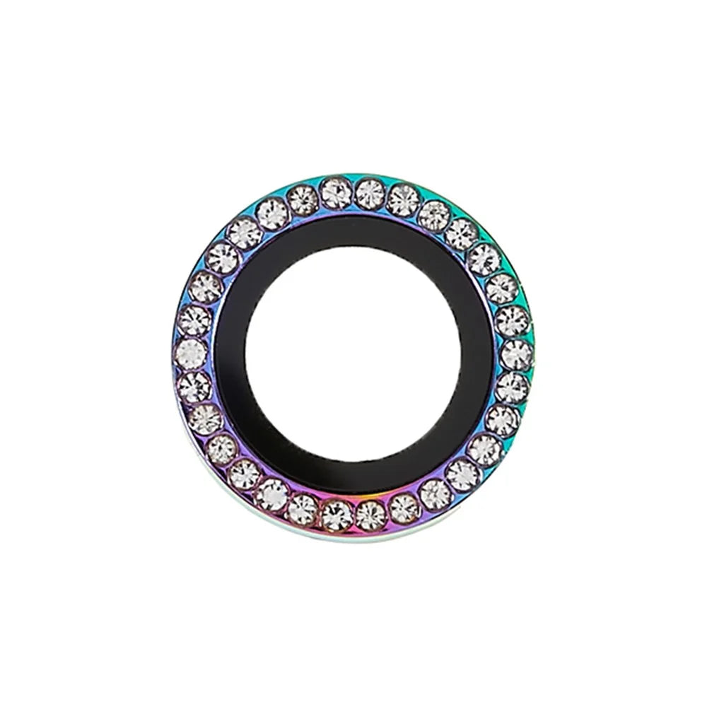 For iPhone Air Camera Lens Protector Rhinestone Metal Frame + Tempered Glass Rear Lens Film - Colorful - 2
