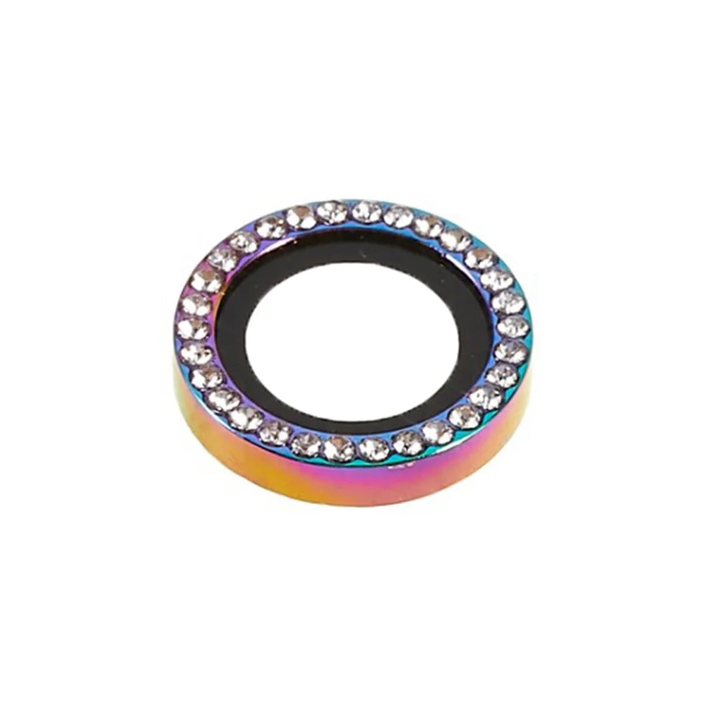 For iPhone Air Camera Lens Protector Rhinestone Metal Frame + Tempered Glass Rear Lens Film - Colorful - 3