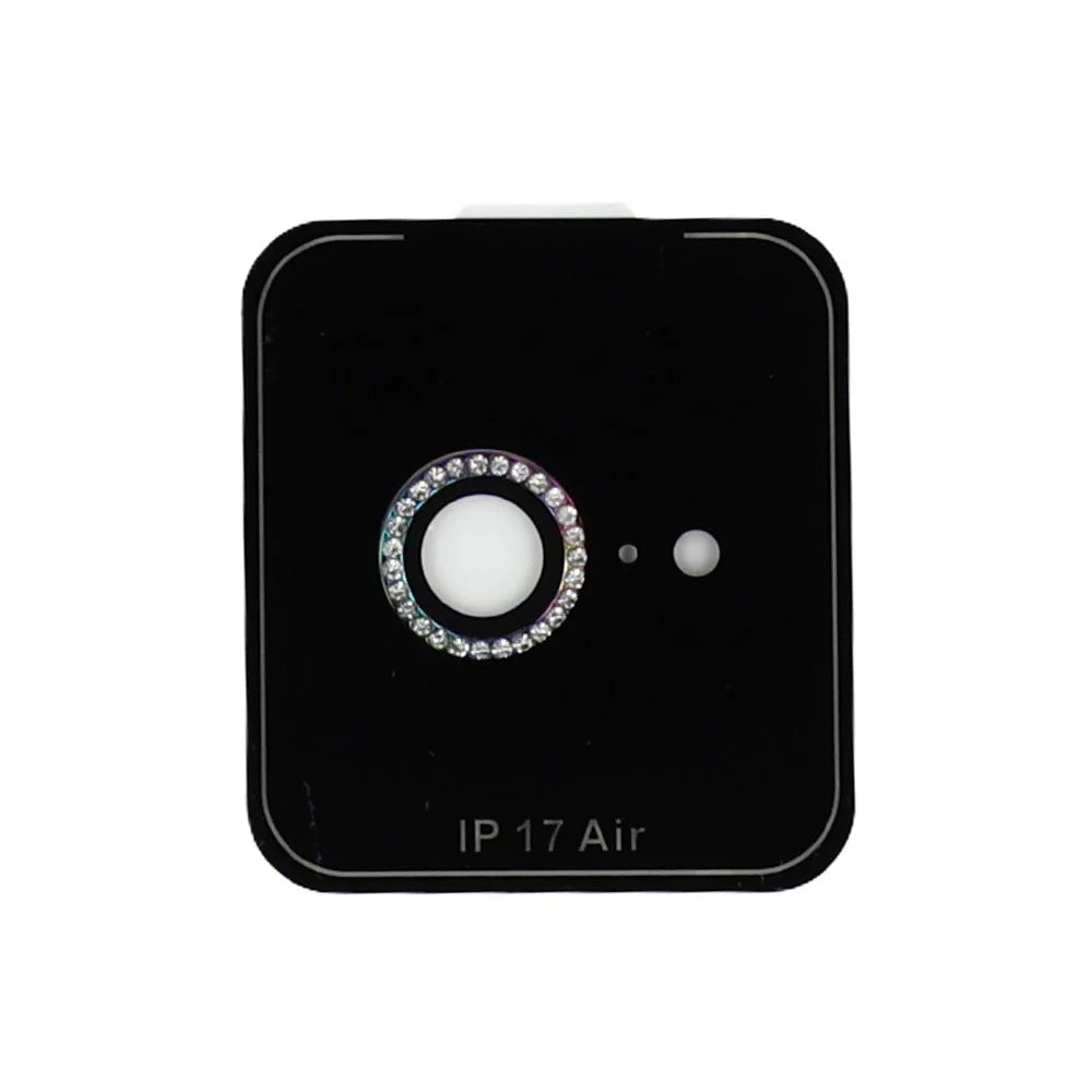 For iPhone Air Camera Lens Protector Rhinestone Metal Frame + Tempered Glass Rear Lens Film - Colorful - 5