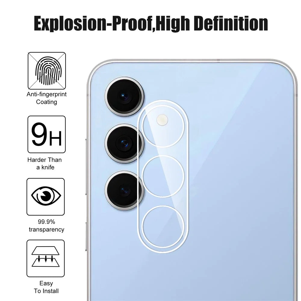 For Samsung Galaxy S25 FE Camera Lens Protector Arc Edge Clear Tempered Glass Film - 3
