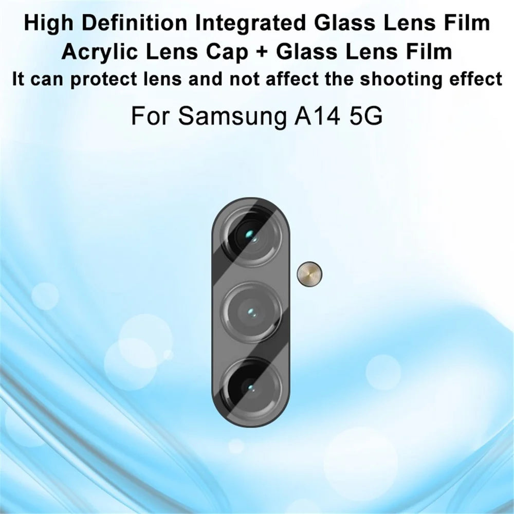 IMAK Camera Lens Film for Samsung Galaxy A14 5G / 4G , Integrated Tempered Glass Lens Protector + Acrylic Lens Cap - 2