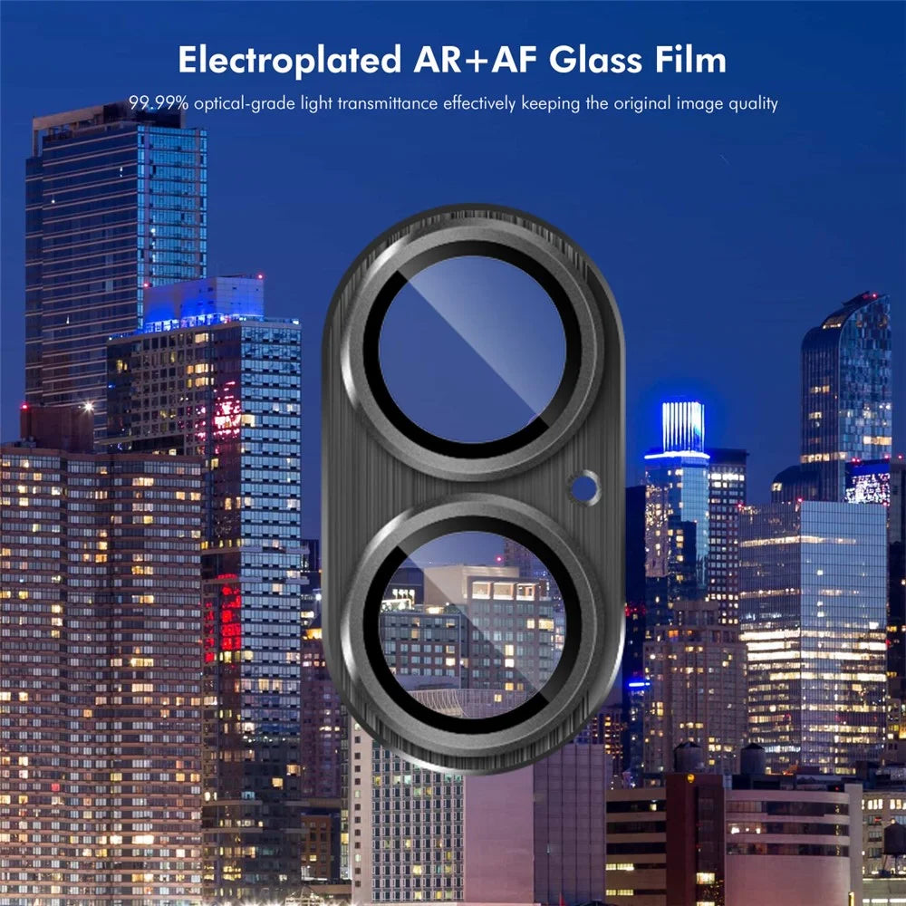 ENKAY HAT PRINCE For iPhone 17 Camera Lens Protector Brushed AR Metal + Tempered Glass Lens Film - Black - 2