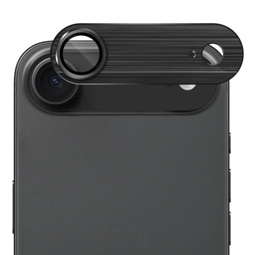 ENKAY HAT PRINCE For iPhone Air Camera Lens Protector Brushed AR Metal + Tempered Glass Lens Film - Black - 1