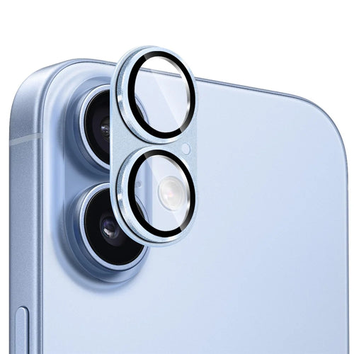 ENKAY HAT PRINCE For iPhone 17 Camera Lens Protector Matte AR Metal + Tempered Glass Lens Film - Baby Blue - 1