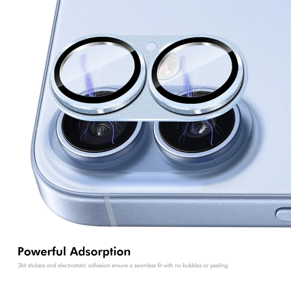 ENKAY HAT PRINCE For iPhone 17 Camera Lens Protector Matte AR Metal + Tempered Glass Lens Film - Baby Blue - 3
