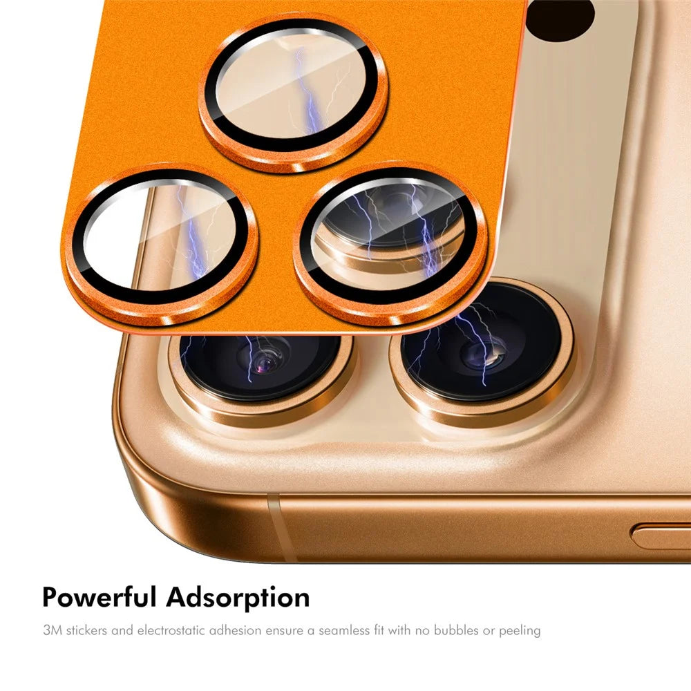 ENKAY HAT PRINCE For iPhone 17 Pro Max Camera Lens Protector Matte AR Metal + Tempered Glass Lens Film - Orange - 3