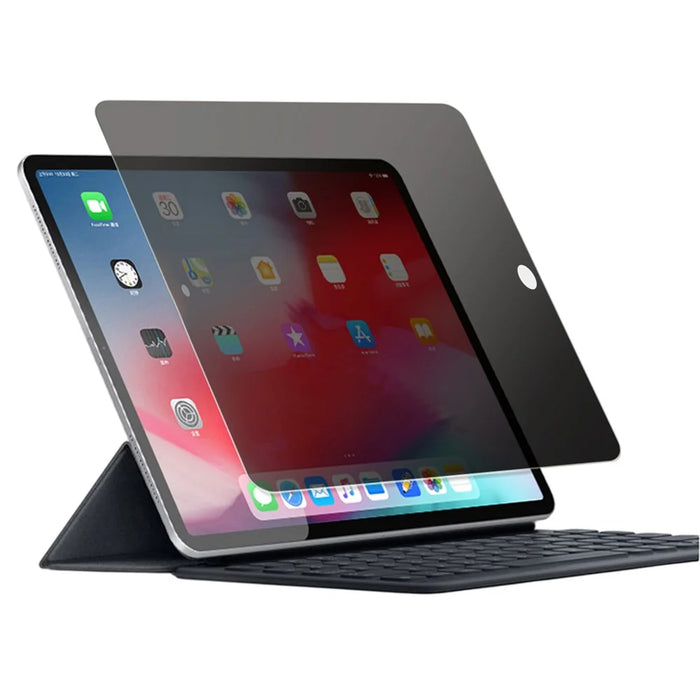 For iPad Pro 12.9 (2017) Privacy Screen Protector Rounded Edge Anti Spy Tempered Glass Film - Black - 1