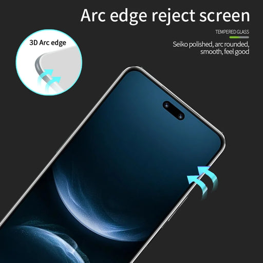 MOFI For Huawei nova 13 Pro 5G / Huawei nova 14 Pro 5G Screen Protector  3D Hot Bending Full Glue Tempered Glass Film - Black - 2