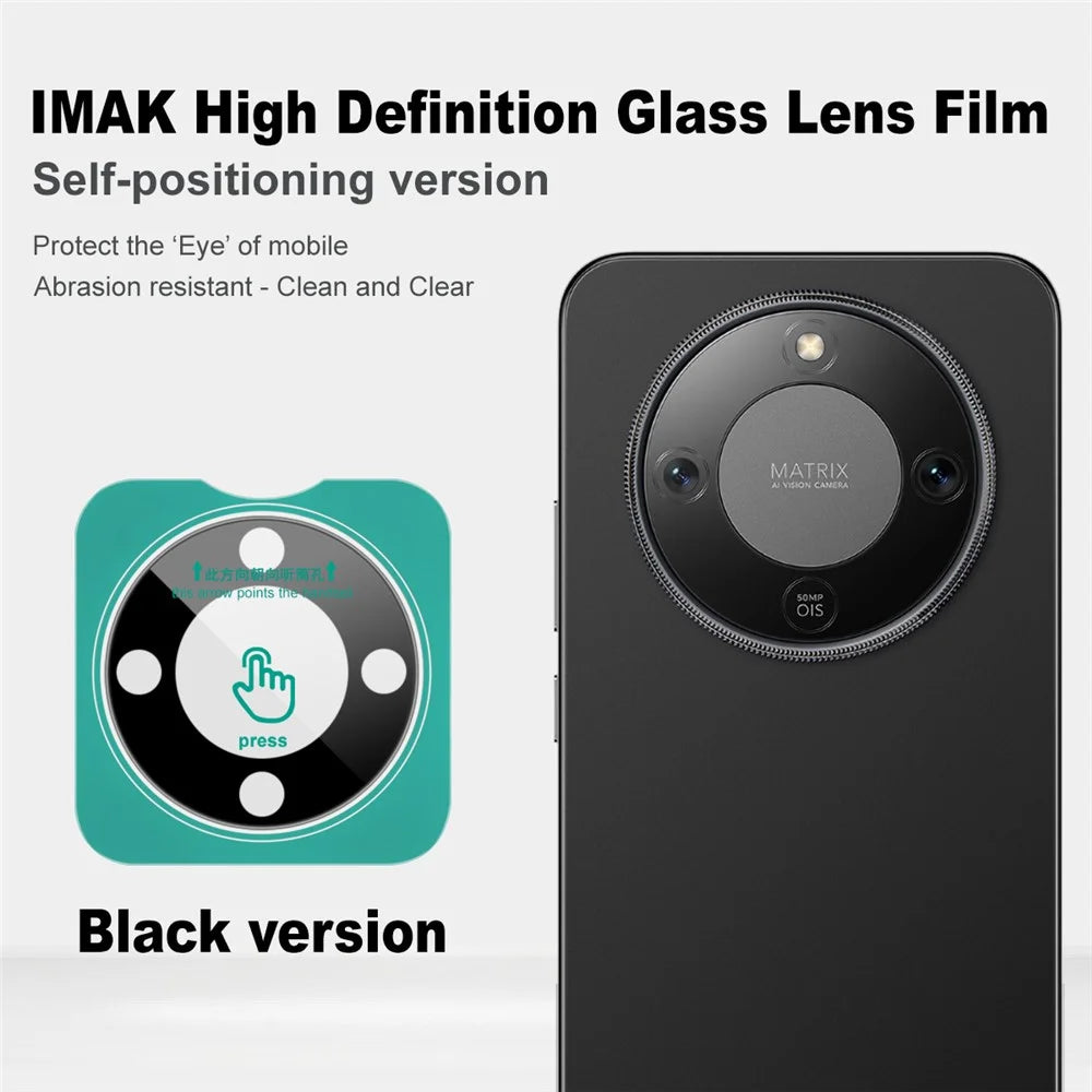 IMAK For Honor Magic8 Lite 5G / X9d 5G / X70 5G Tempered Glass Camera Lens Protector with Self Positioning Frame (Black Version) - 2