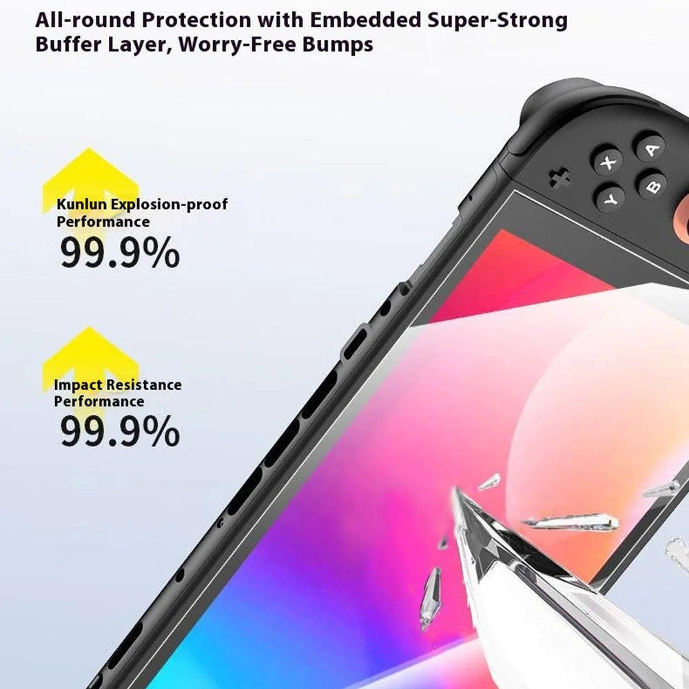 For Nintendo Switch Screen Protector Game Console Tempered Glass HD Screen Film Dust-Free Installation - 6