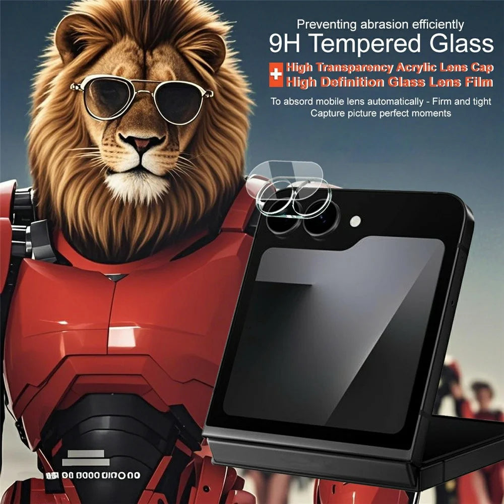 IMAK For Samsung Galaxy Z Flip7 FE 5G Tempered Glass Camera Lens Protector + Acrylic Lens Cap - 3