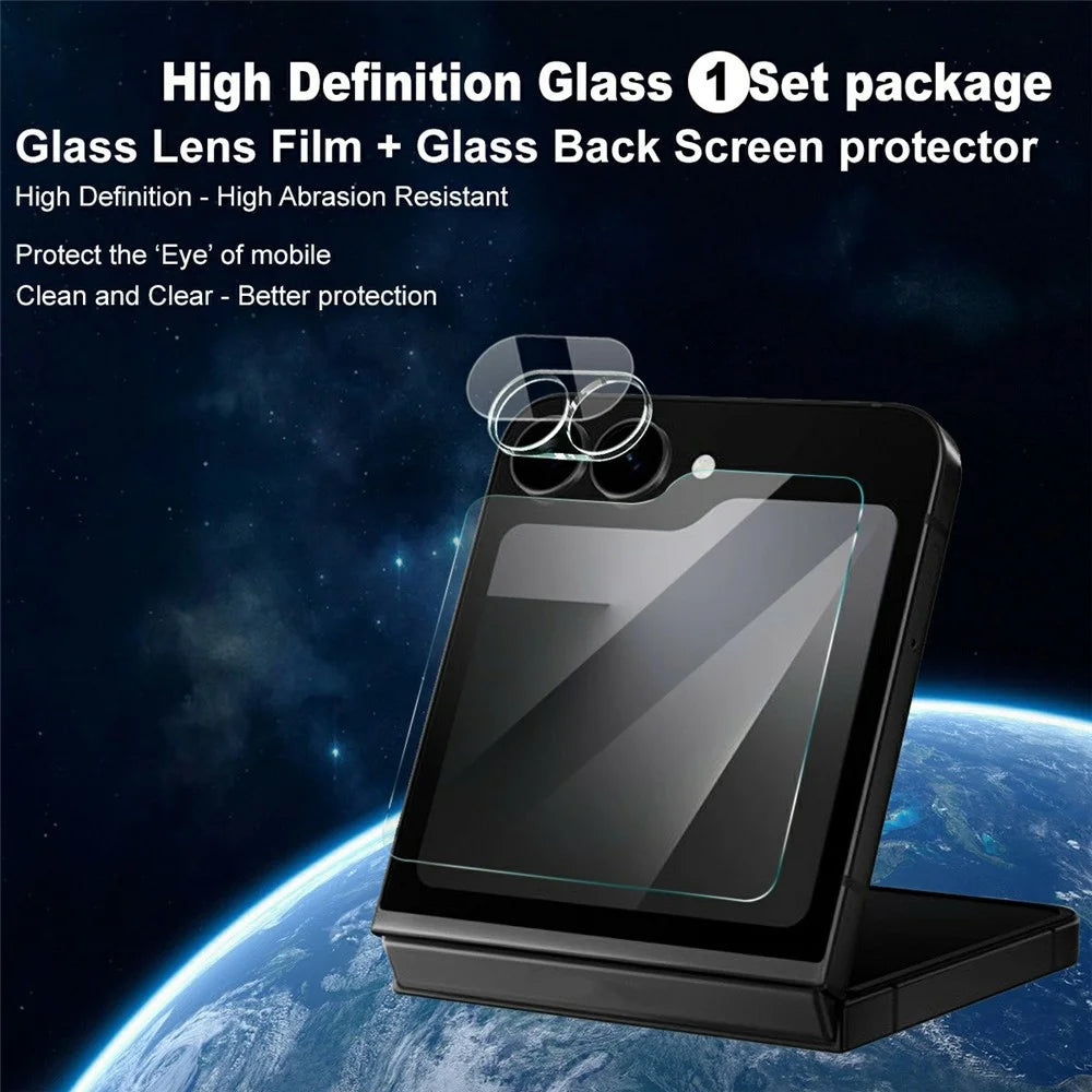 IMAK For Samsung Galaxy Z Flip7 FE 5G Camera Lens Film + Tempered Glass Rear Screen Protector - 2