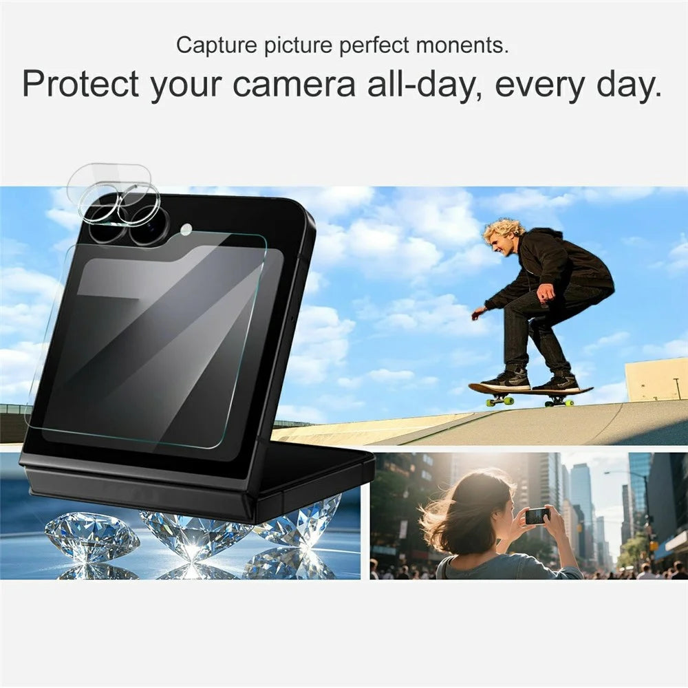 IMAK For Samsung Galaxy Z Flip7 FE 5G Camera Lens Film + Tempered Glass Rear Screen Protector - 4