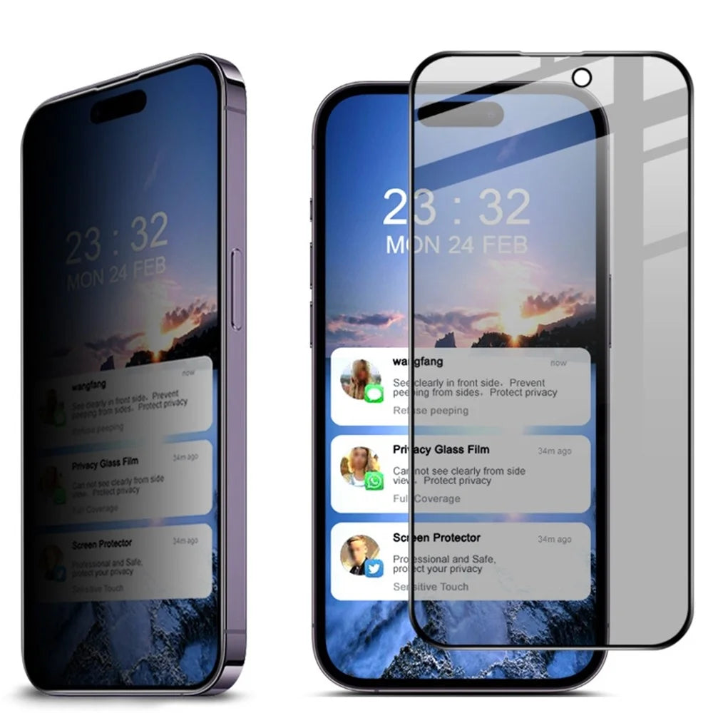 IMAK For iPhone 14 Pro Max Anti-peep Scratch-resistant Tempered Glass Film Full Glue Full Screen Protector - 1