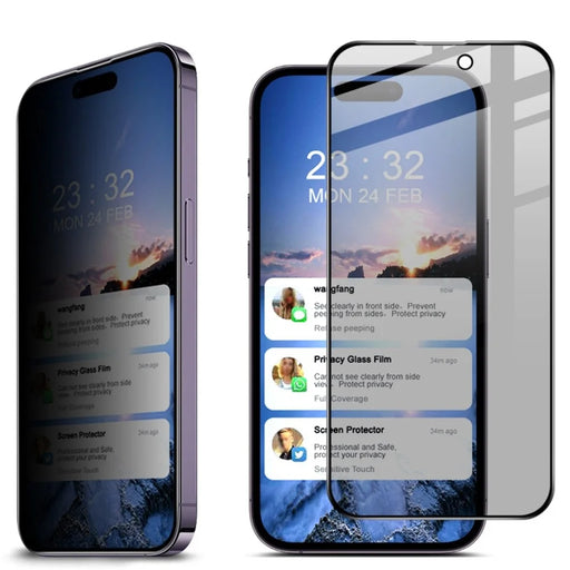 IMAK For iPhone 14 Pro Max Anti-peep Scratch-resistant Tempered Glass Film Full Glue Full Screen Protector - 1