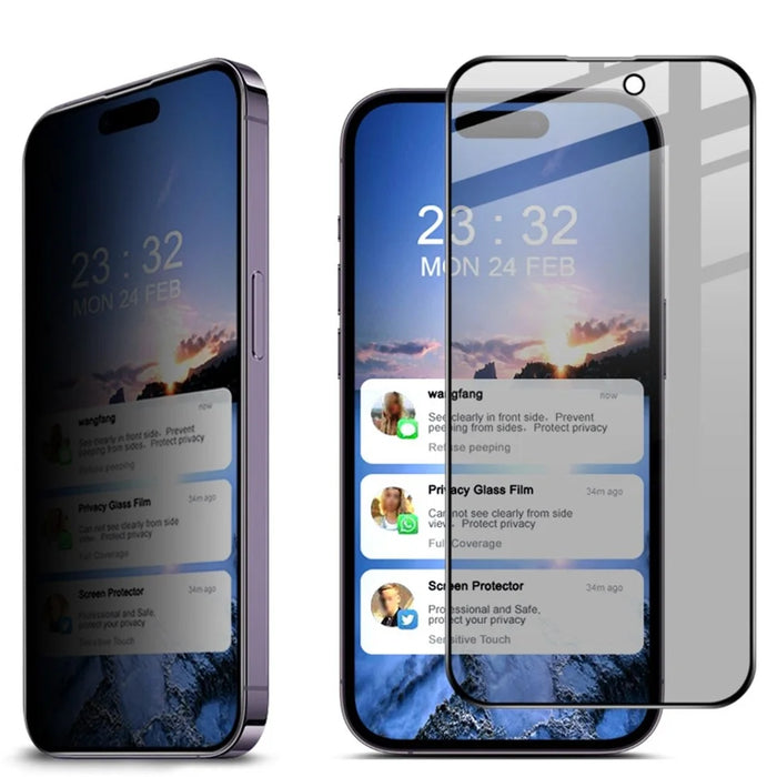 IMAK For iPhone 14 Pro Max Anti-peep Scratch-resistant Tempered Glass Film Full Glue Full Screen Protector - 1