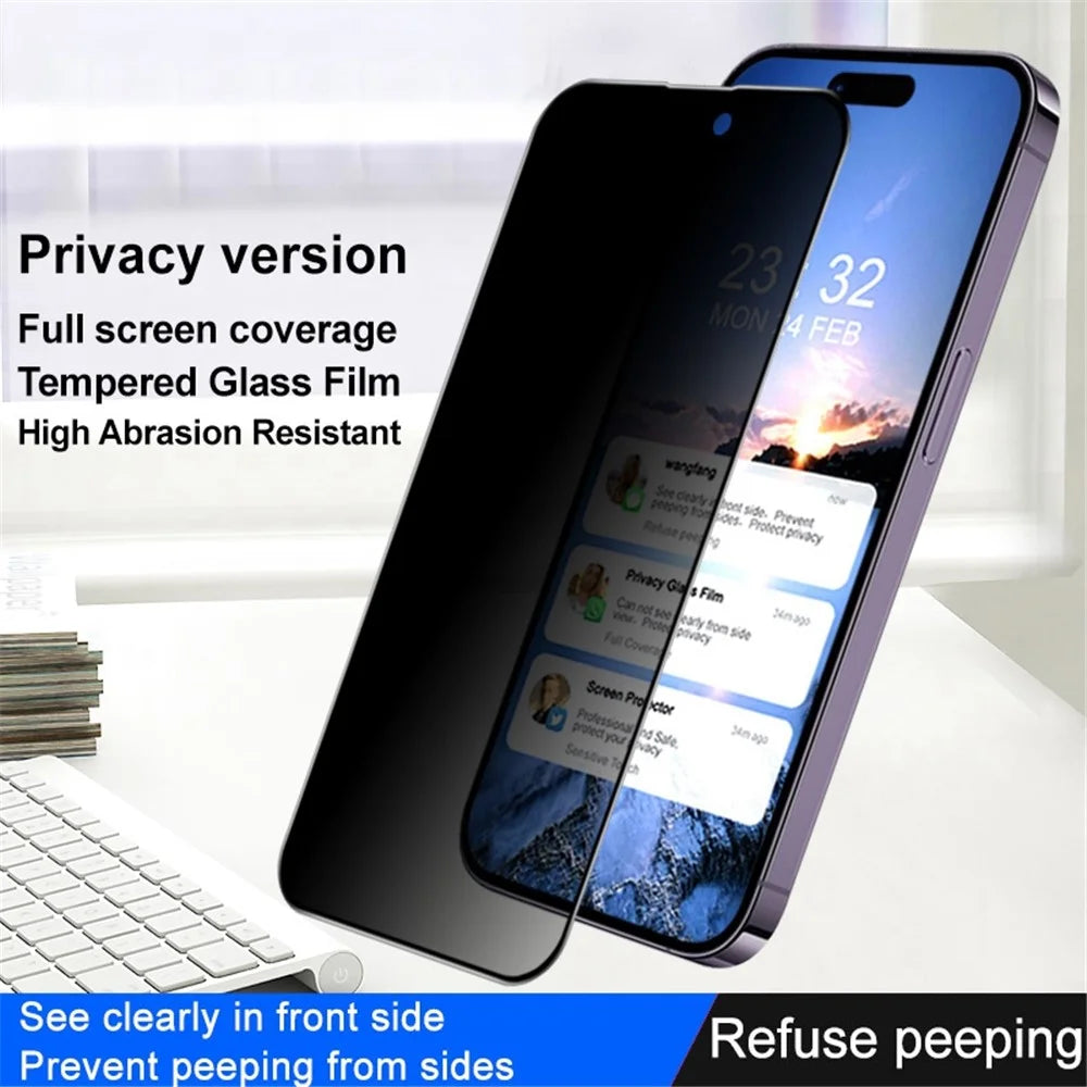 IMAK For iPhone 14 Pro Max Anti-peep Scratch-resistant Tempered Glass Film Full Glue Full Screen Protector - 3