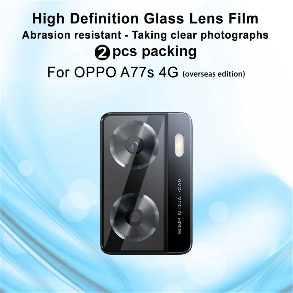 IMAK 2Pcs / Set for Oppo A57 4G / A57s 4G / A57e 4G / A77s 4G Camera Lens Protector Tempered Glass High Definition Anti-scratch Lens Film - 2