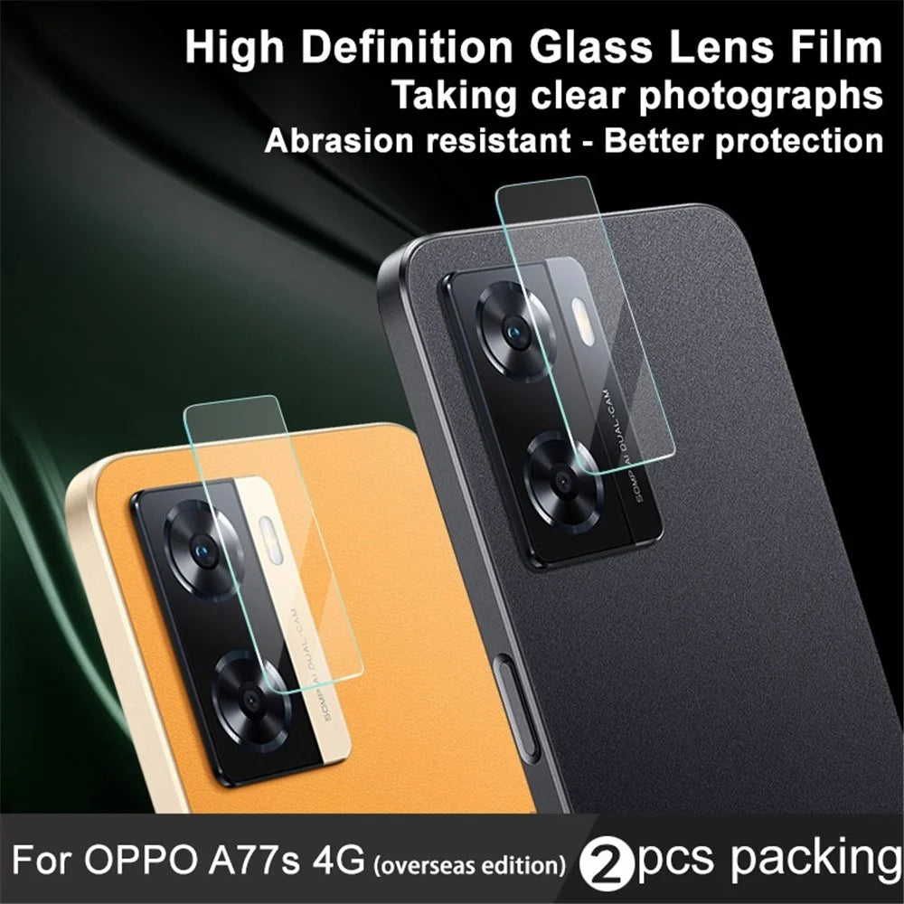 IMAK 2Pcs / Set for Oppo A57 4G / A57s 4G / A57e 4G / A77s 4G Camera Lens Protector Tempered Glass High Definition Anti-scratch Lens Film - 3
