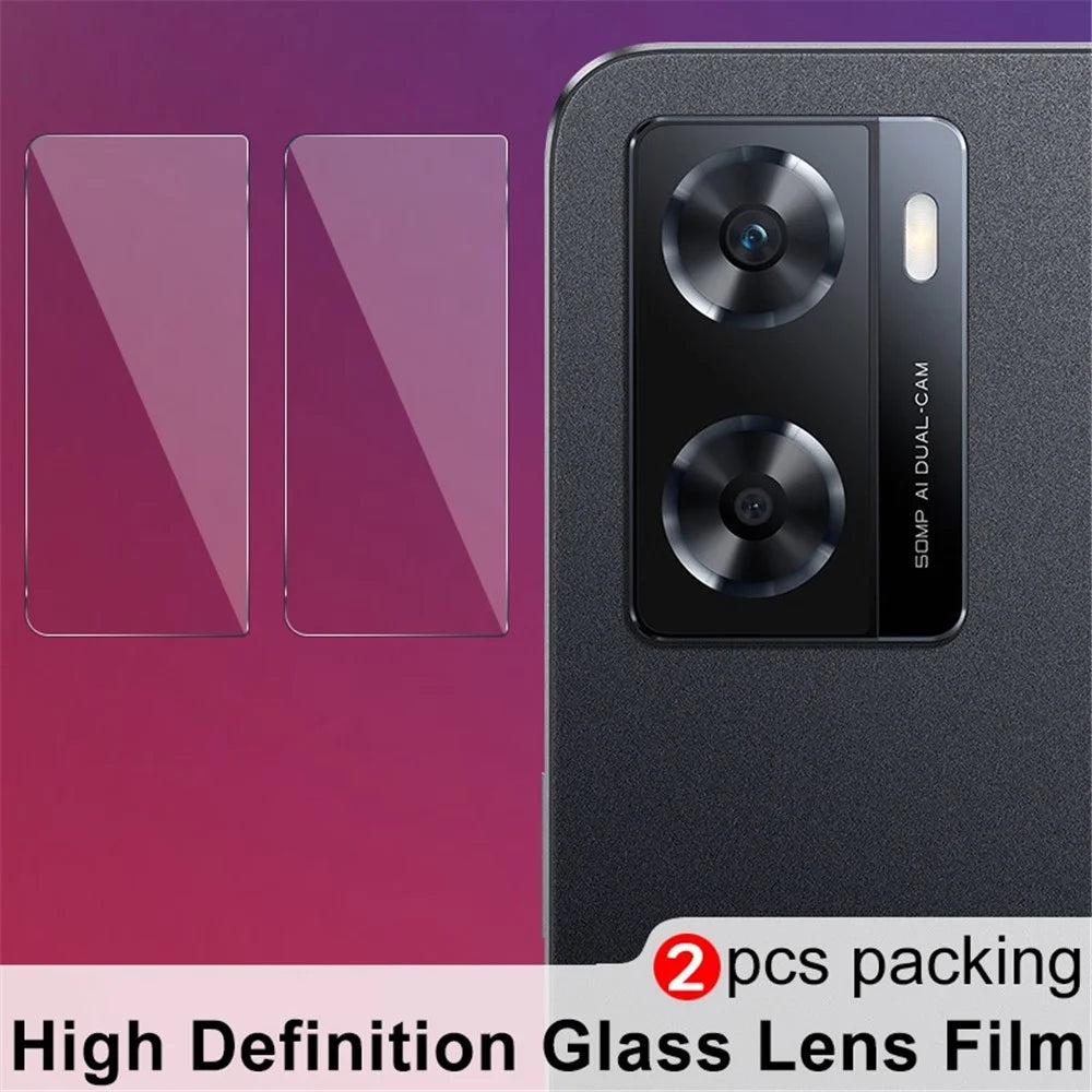 IMAK 2Pcs / Set for Oppo A57 4G / A57s 4G / A57e 4G / A77s 4G Camera Lens Protector Tempered Glass High Definition Anti-scratch Lens Film - 4