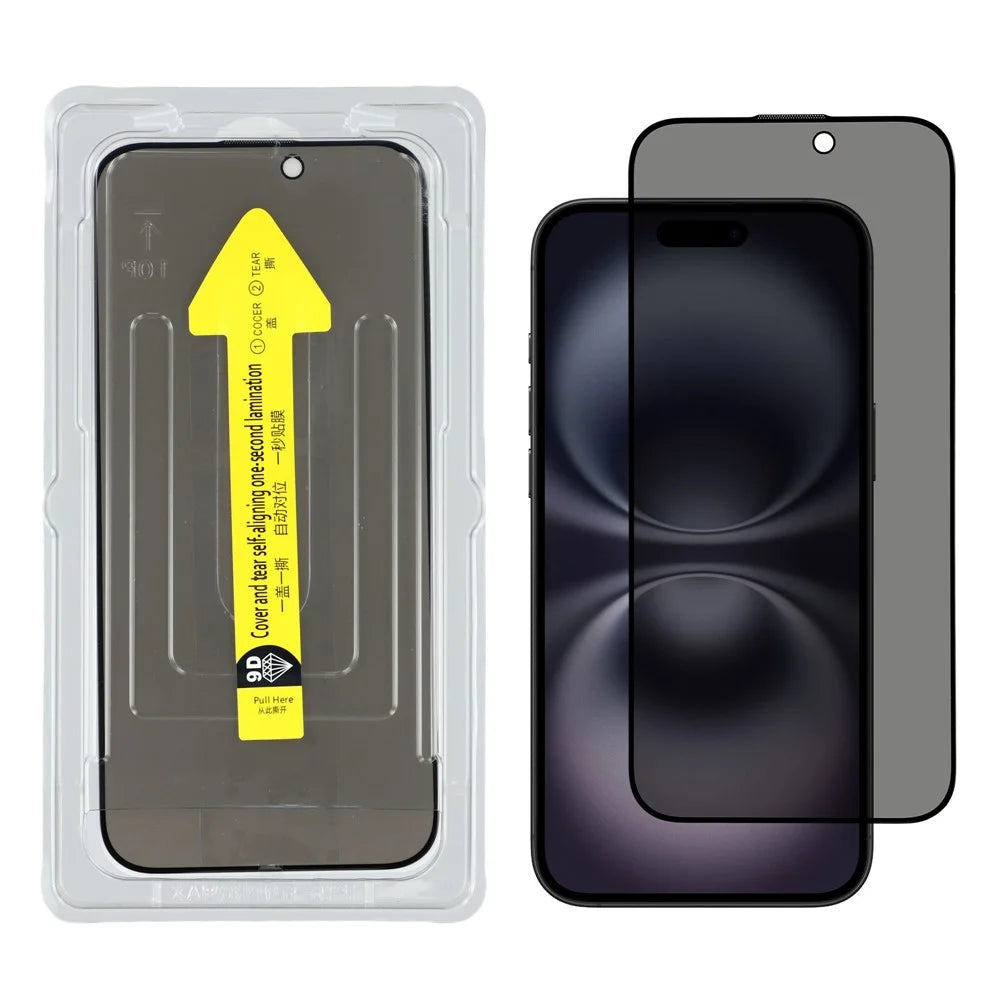 For iPhone 17 Anti-Spy Screen Protector Silk Print High Aluminium-silicon Glass Film with Easy Installation Tool - 1
