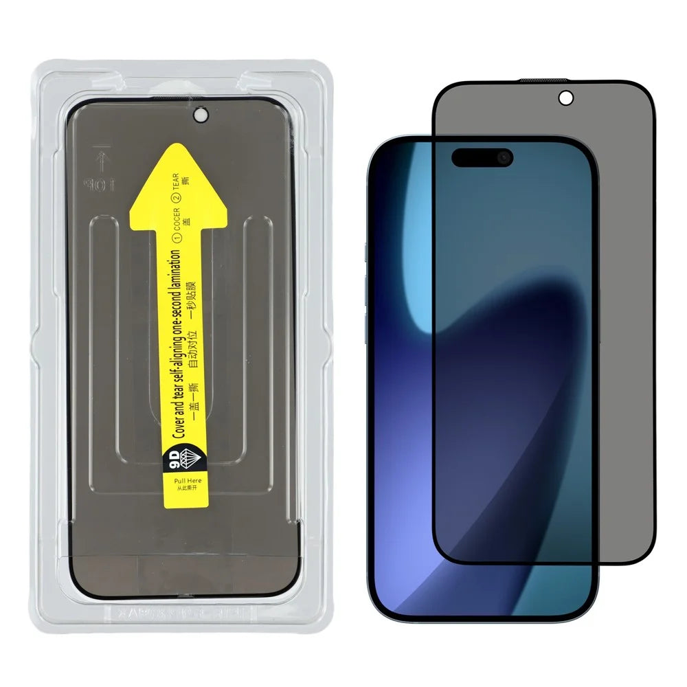 For iPhone Air Anti-Spy Screen Protector Silk Print High Aluminium-silicon Glass Film with Easy Installation Tool - 1