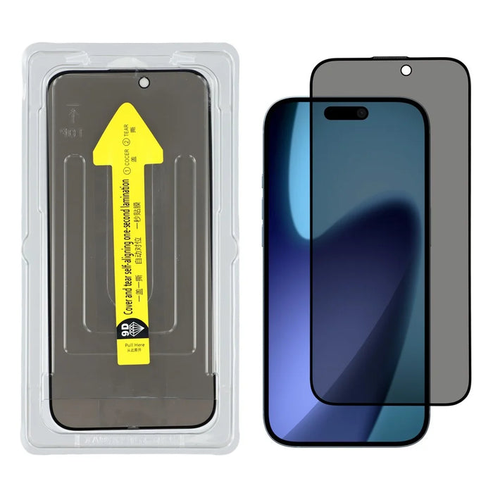 For iPhone Air Anti-Spy Screen Protector Silk Print High Aluminium-silicon Glass Film with Easy Installation Tool - 1