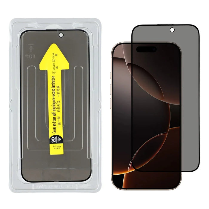 For iPhone 16 Pro Max Anti-Spy Screen Protector Silk Print High Aluminium-silicon Glass Film with Easy Installation Tool - 1