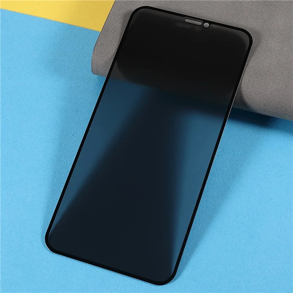 For iPhone 12 Pro Max 6.7 inch Anti-spy Screen Protector Full Glue Bright Silk Printing Edge Matte Full Cover Tempered Glass Film - Black - 4