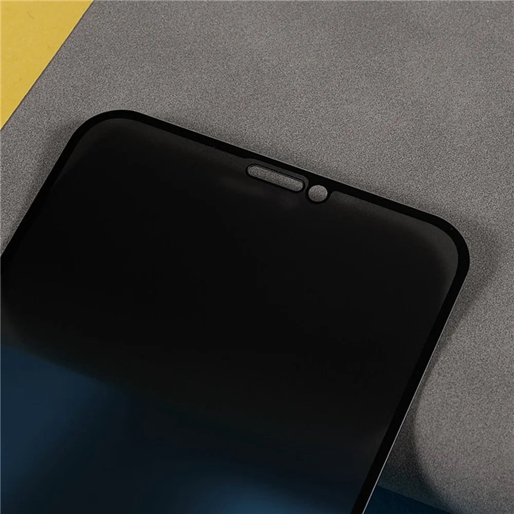 For iPhone 12 Pro Max 6.7 inch Anti-spy Screen Protector Full Glue Bright Silk Printing Edge Matte Full Cover Tempered Glass Film - Black - 5