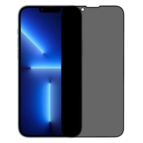 For iPhone 13 mini 5.4 inch Anti-spy Screen Protector Full Glue Bright Silk Printing Edge Matte Full Cover Tempered Glass Film - Black - 1