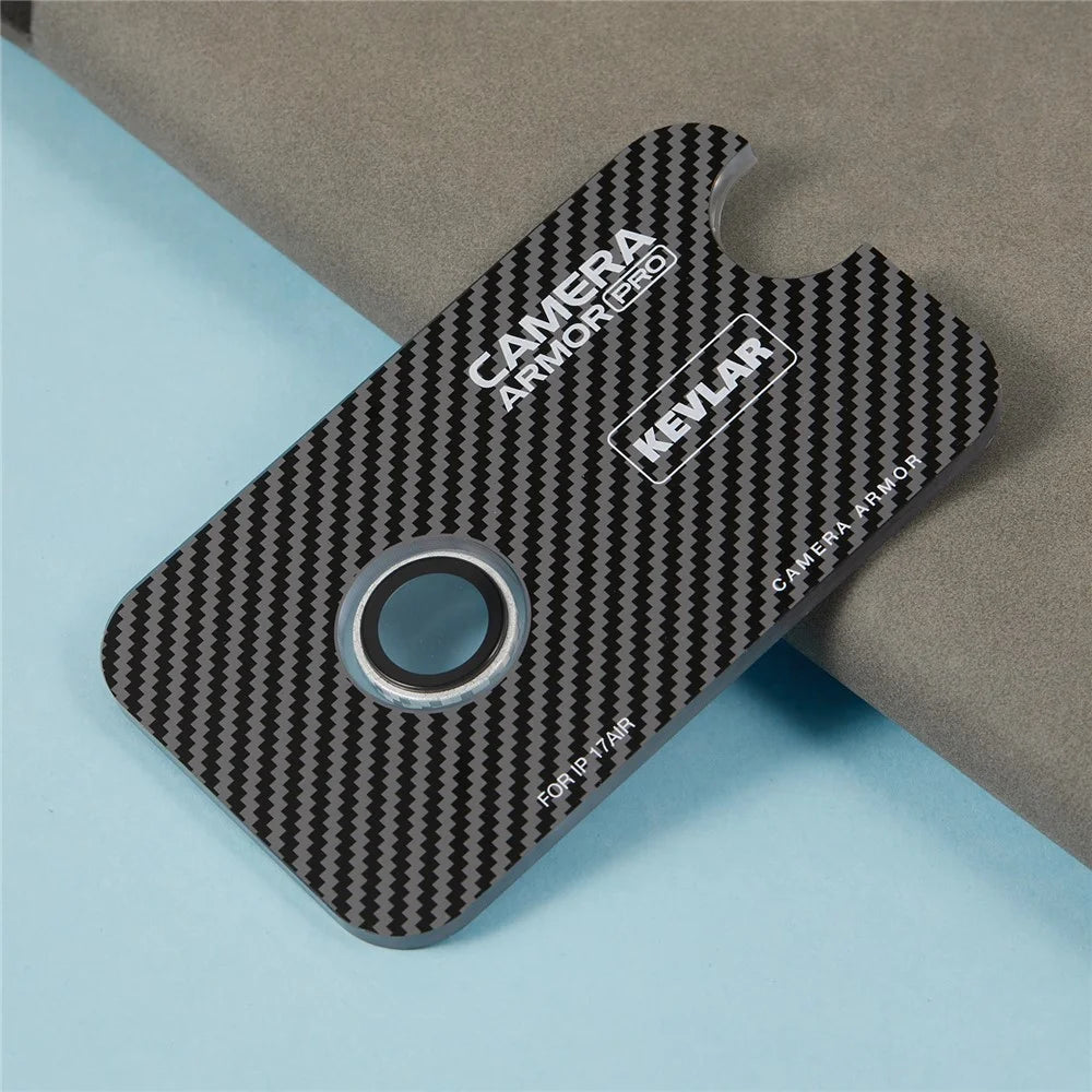 For iPhone Air Camera Lens Protector Aramid Fiber Textured Metal Tempered Glass Lens Film - Silver - 4