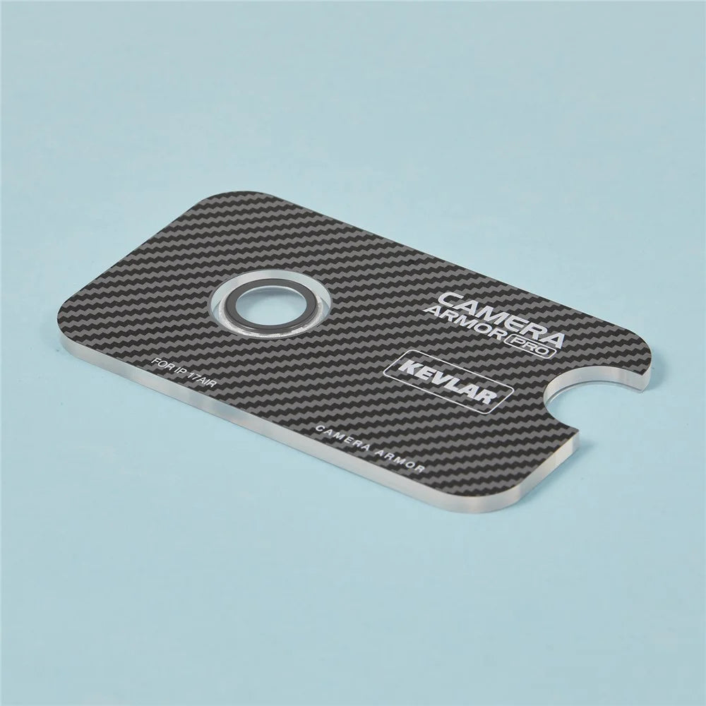 For iPhone Air Camera Lens Protector Aramid Fiber Textured Metal Tempered Glass Lens Film - Silver - 6