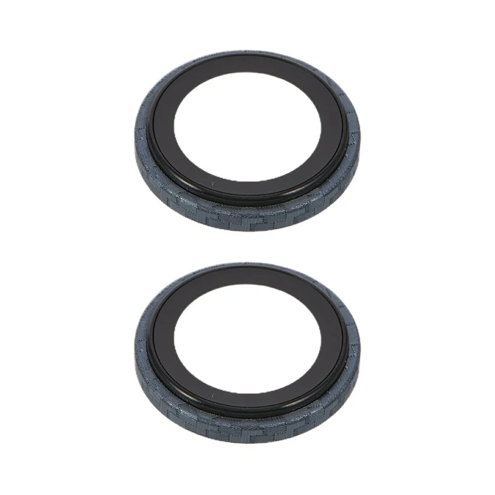 For iPhone 17 Camera Lens Protector Aramid Fiber Textured Metal Tempered Glass Lens Film - Dark Blue - 3