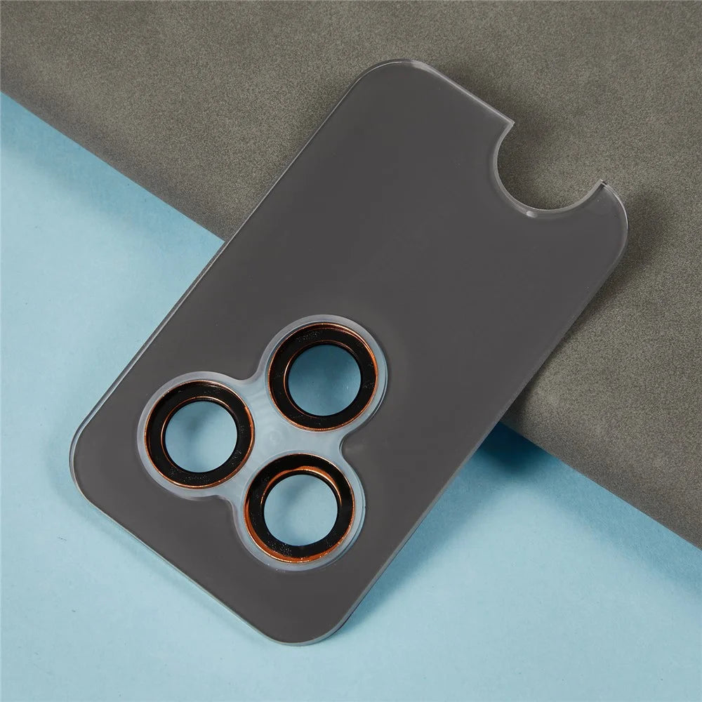 For iPhone 17 Pro Max / 17 Pro Camera Lens Protector Aramid Fiber Textured Metal Tempered Glass Lens Film - Orange - 5