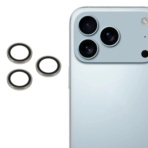 X-LEVEL For iPhone 17 Pro Max  /  17 Pro Camera Lens Protector AR Rhinestones Decor HD Lens Film - Grey - 1