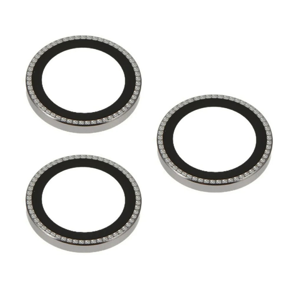 X-LEVEL For iPhone 17 Pro Max  /  17 Pro Camera Lens Protector AR Rhinestones Decor HD Lens Film - Grey - 3