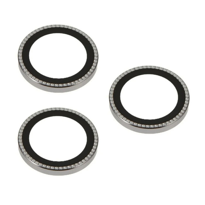 X-LEVEL For iPhone 17 Pro Max  /  17 Pro Camera Lens Protector AR Rhinestones Decor HD Lens Film - Grey - 3