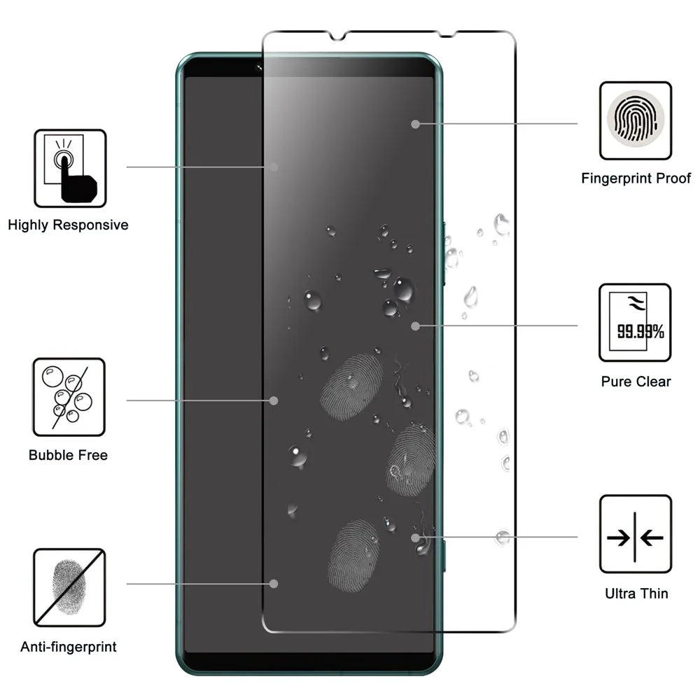 For Sony Xperia 5 IV 5G Anti-fingerprint Tempered Glass Film 2.5D Arc Edge HD Clear Anti-explosion Screen Protector - 2
