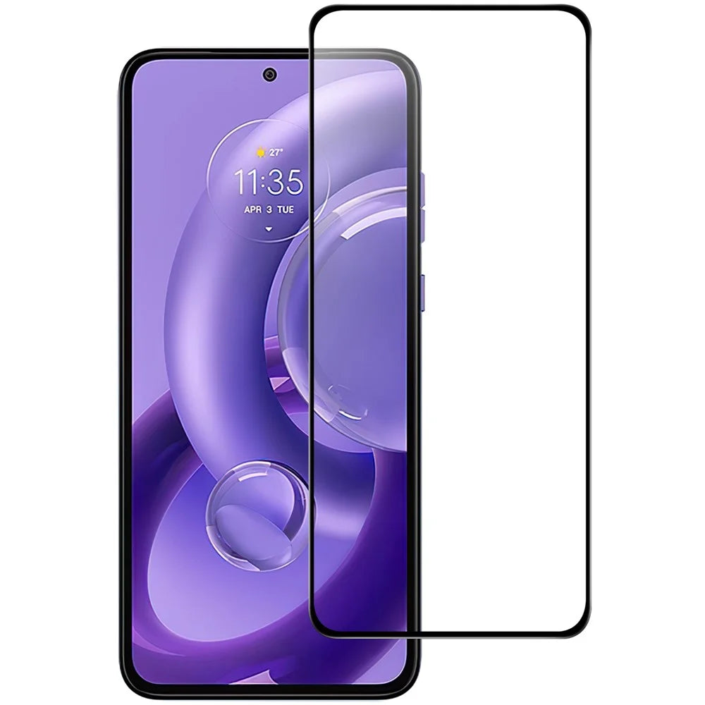 For Motorola Edge 30 Neo 5G Full Glue Black Edge AGC Glass Screen Protector Shatter-proof 9H Hardness Tempered Glass Film - 1