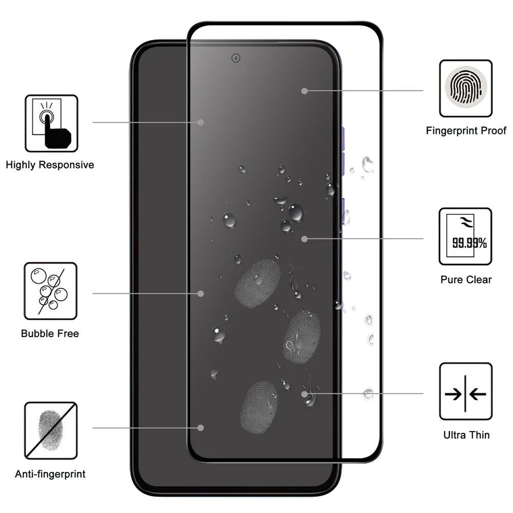 For Motorola Edge 30 Neo 5G Full Glue Black Edge AGC Glass Screen Protector Shatter-proof 9H Hardness Tempered Glass Film - 2