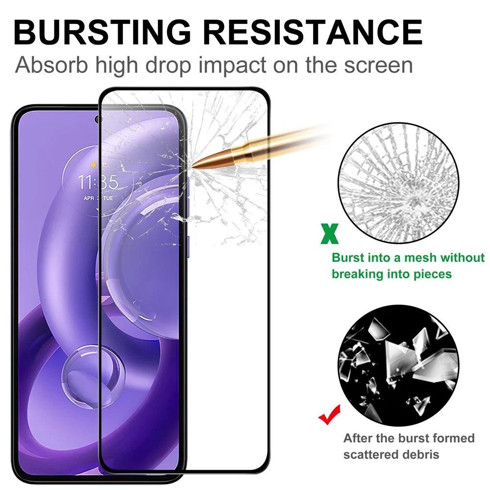 For Motorola Edge 30 Neo 5G Full Glue Black Edge AGC Glass Screen Protector Shatter-proof 9H Hardness Tempered Glass Film - 4