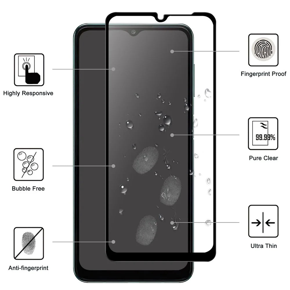 Anti-scratch AGC Glass Full Screen Protector for Samsung Galaxy A04s 4G (164.7mm), Full Glue Black Edge Anti-explosion HD Clear Tempered Glass Film - 2