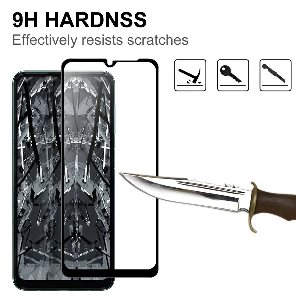 Anti-scratch AGC Glass Full Screen Protector for Samsung Galaxy A04s 4G (164.7mm), Full Glue Black Edge Anti-explosion HD Clear Tempered Glass Film - 3