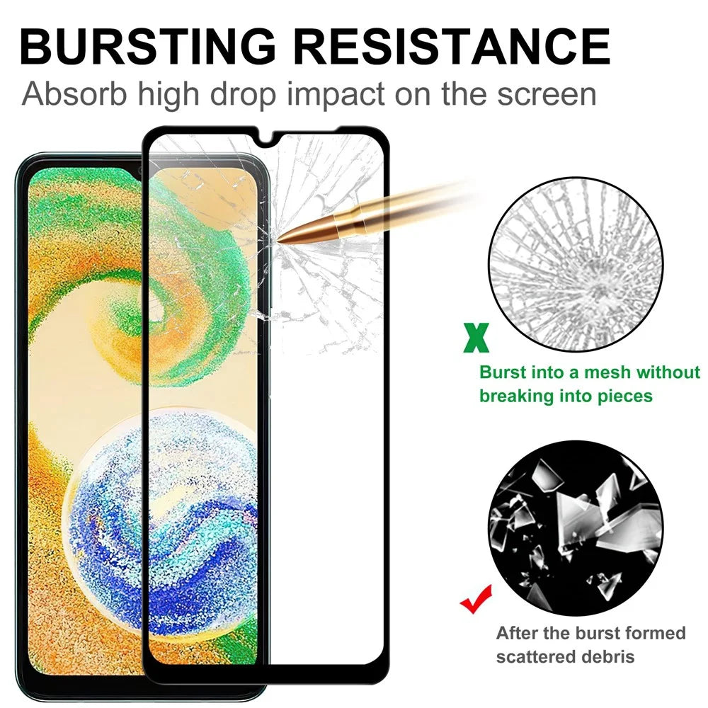 Anti-scratch AGC Glass Full Screen Protector for Samsung Galaxy A04s 4G (164.7mm), Full Glue Black Edge Anti-explosion HD Clear Tempered Glass Film - 4