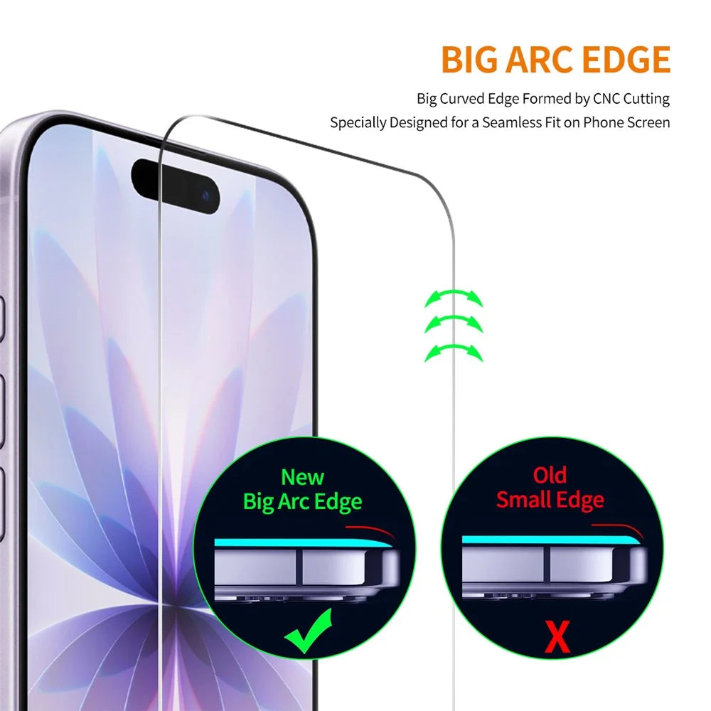 ENKAY HAT PRINCE 5Pcs For iPhone 17 Screen Protector Thick Adhesive 9H Arc Edges High Aluminium-Silicon Glass Film - 5