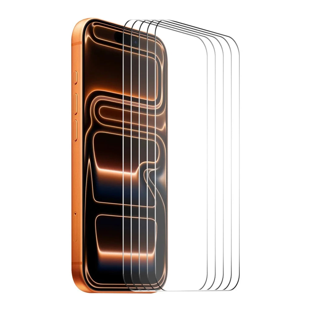 ENKAY HAT PRINCE 5Pcs For iPhone 18 Pro Max / 17 Pro Max Screen Protector Thick Adhesive 9H Arc Edges High Aluminium-Silicon Glass Film - 1