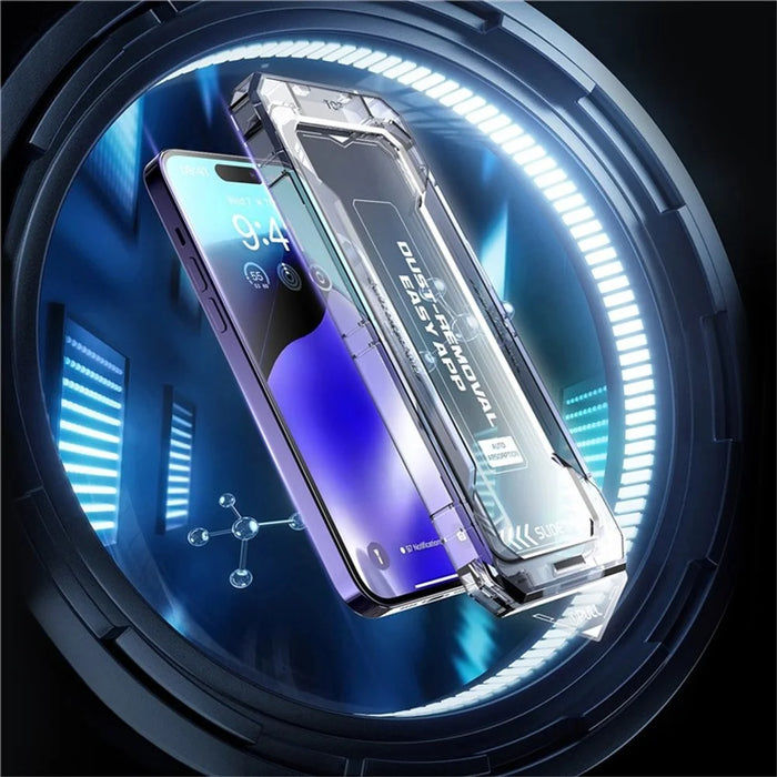 For iPhone 17 Pro Anti-Spy Full Screen Protector Auto-Dust Removal Tempered Glass Film - 3