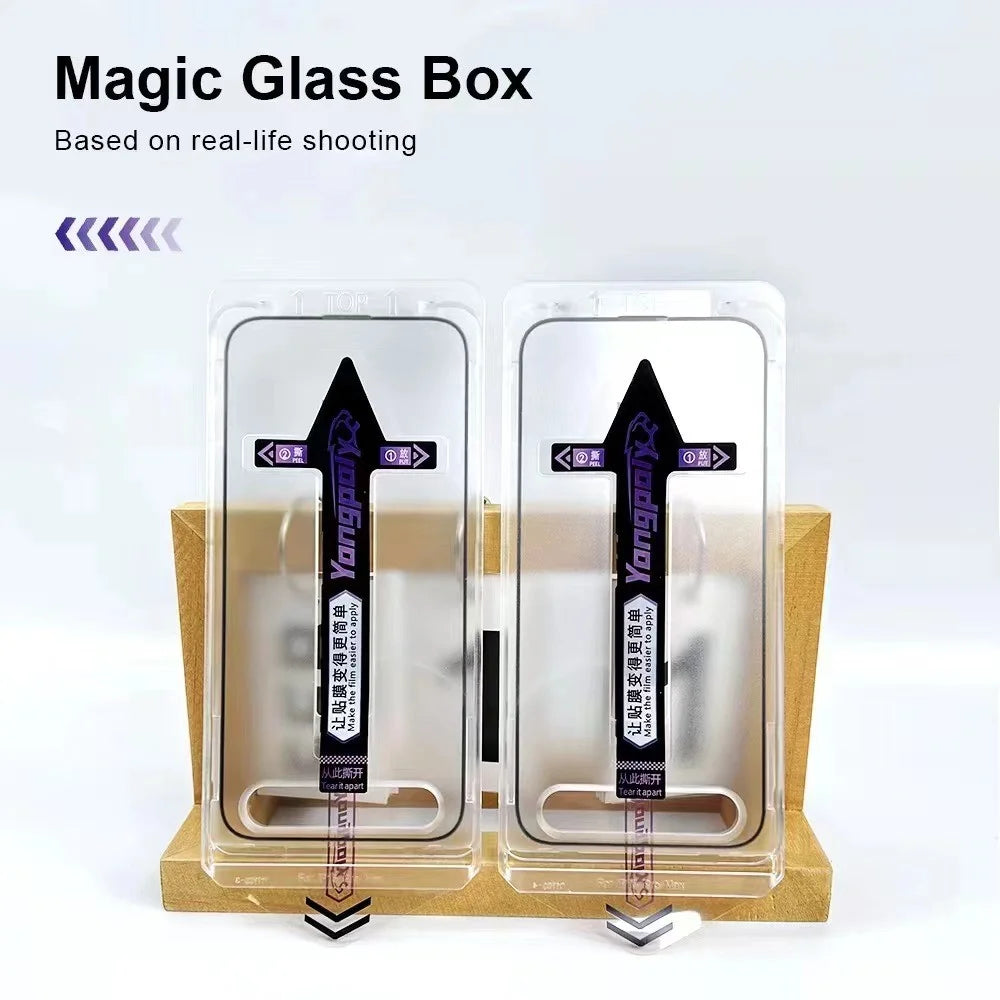 YONGPOLY For iPhone Air Tempered Glass Silk Printing HD Clear Screen Protector with Dust-Proof Net - 2