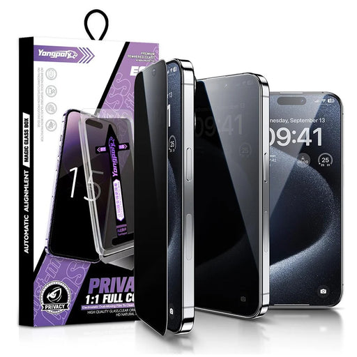 YONGPOLY For iPhone 17 Pro Max Anti-Spy Full Screen Protector Auto-Dust Removal Tempered Glass Film - 2